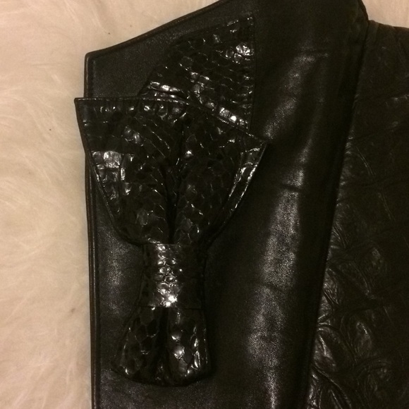 Black leather clutch bag Studio 26 by Martha NY - Picture 9 of 9